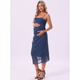 thumbnail image 5 of DARING DIVA Women's Mesh Ruched Side Bodycon Spaghetti Strap Soft Maternity Dress 2XL Blue, 5 of 7