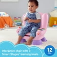 thumbnail image 3 of Fisher-Price Laugh & Learn Smart Stages Chair Electronic Learning Toy for Toddlers, Pink, 3 of 7