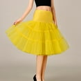 thumbnail image 6 of SIEYIO Women 50s Vintage Tulle Petticoat Bright Solid Color Mesh Hoopless Half Slip Underskirt Knee Length Crinoline Tutu Skirt, 6 of 16