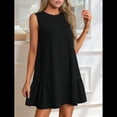 thumbnail image 4 of Vestido Tipo Chaleco Sin Mangas con Cuello Redondo en Color Liso, Negro, Talla XL, 4 of 6