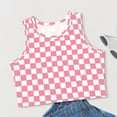 thumbnail image 2 of ZACPNCV Girls Gingham Tank Tops Spring Summer Casual Crop Cotton Sleeveless Shirts Blouses Pink 8-9 Years, 2 of 6