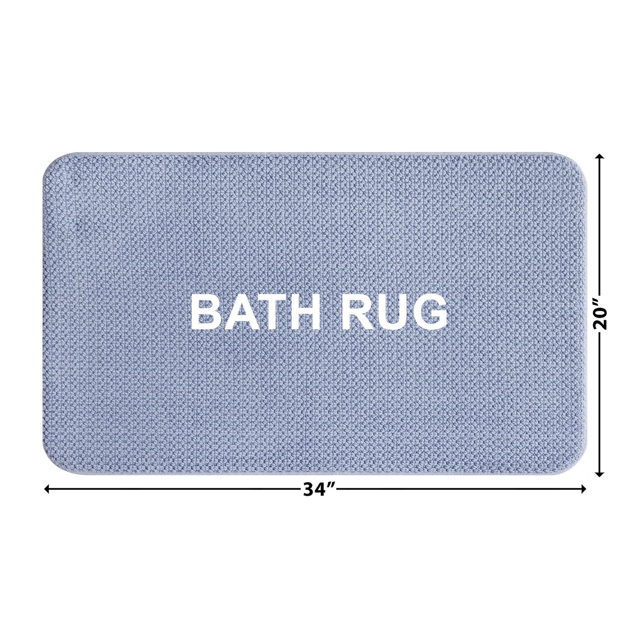 Better Homes & Gardens Signature Soft Cotton Memory Foam Bath Rug, Blue Silver, 20" x 34"