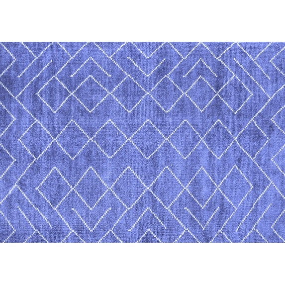 Ahgly Company Indoor Rectangle Abstract Blue Contemporary Area Rugs, 7' x 10'