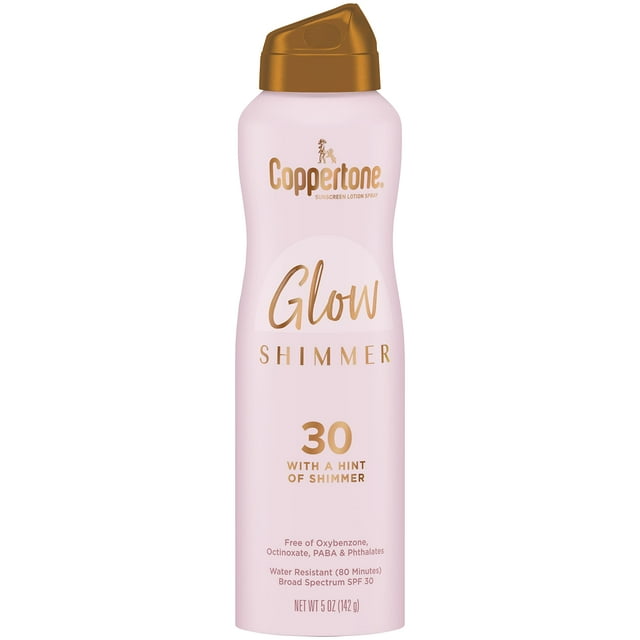 Protector solar en aerosol Coppertone Glow con brillo SPF 30 150 ml