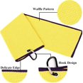 thumbnail image 3 of Vividly Paquete De 2 Toallas De Golf Triples De Tela De Microfibra Premium Con Patrón De Gofre Negro Con Mosquetón Resistente, Toallas De Golf Amarillas Para Bolsas De Golf Para Hombres (Amarillo), 3 of 5