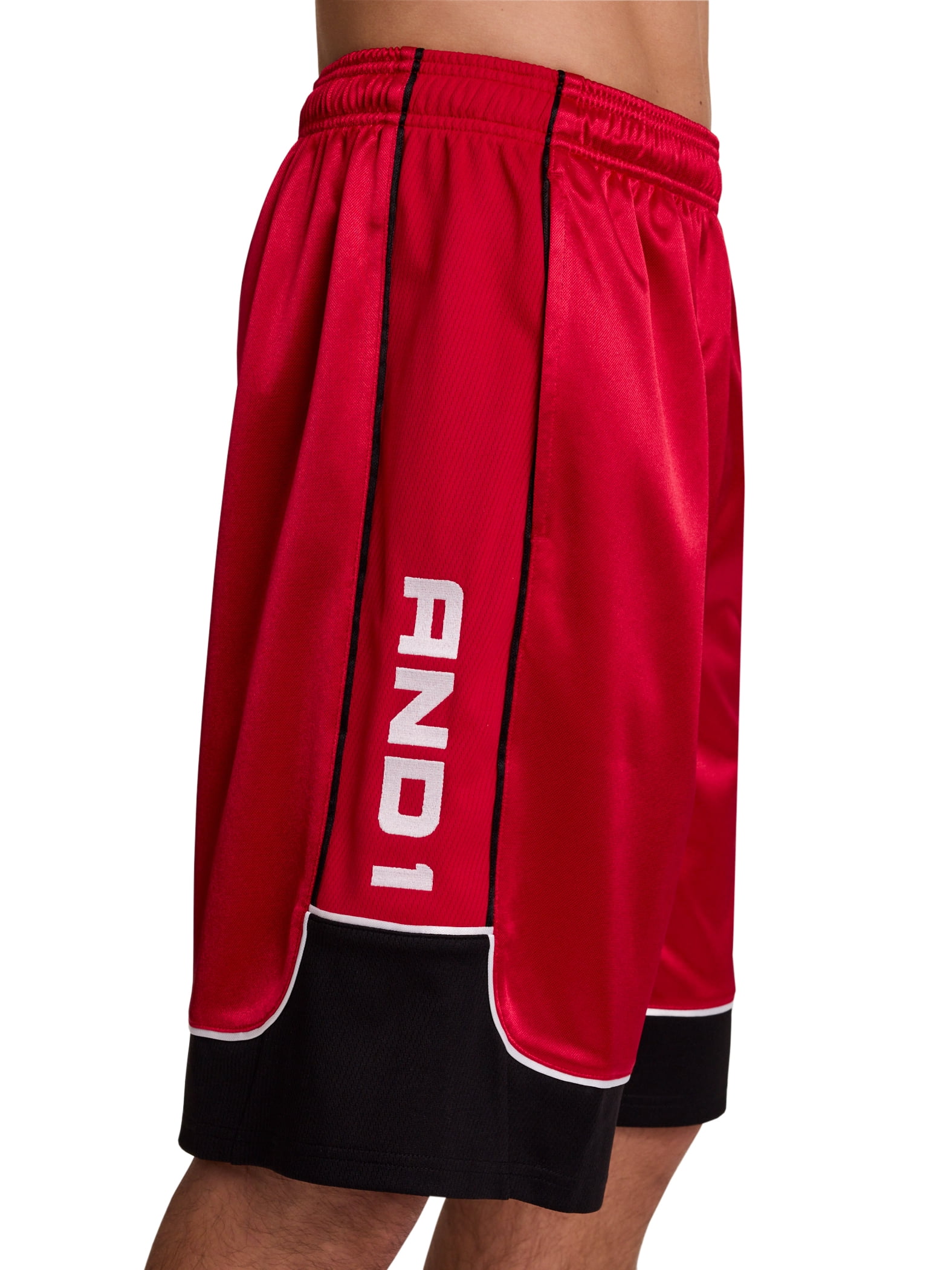 AND1 Men's and Big Men's All Court Colorblock Short, 11" inseam, up to Size 5XL