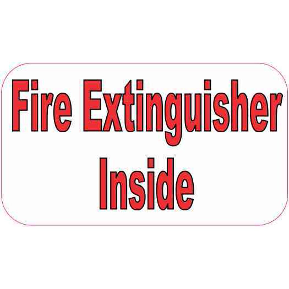 3.5in x 2in Fire Extinguisher Inside Sticker