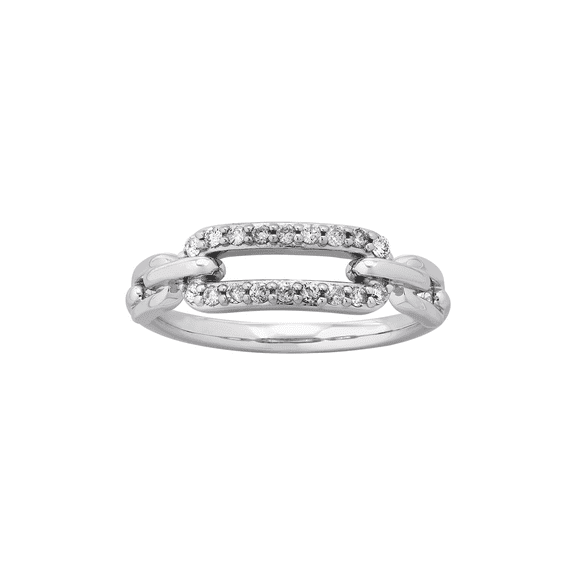 Women's Welry 1/6 cttw Diamond Chain Link Ring in Sterling Silver, Size 7