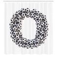 thumbnail image 3 of Ambesonne Letter O Shower Curtain, Round Oval, 69"Wx70"L, Black and White, 3 of 3