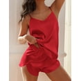 thumbnail image 3 of Ekouaer Satin Pajama Sets for Women 2 Piece Silky Cami Pj Set Soft Nightwear Lingerie Sleepwear Set, 3 of 6