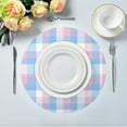 thumbnail image 5 of Round Placemats Set of 1 Heat Resistant Washable Kitchen Table Decorations 15.4in Blue and Pink Phone Wallpaper, 5 of 7