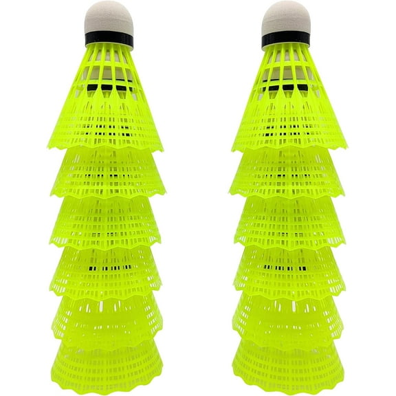 12Pcs Green Badminton,Plastic Shuttlecocks for Badminton Set,Great Stability ＆ Durability Indoor,Outdoor Sports Hight Speed Training