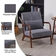 thumbnail image 2 of Ciphrias Accent Chair Arm Chair with Pillow Upholstered Reading Chair Rubberwood Frame Antique Dark Grey for Living Room Bedroom Balcony, 2 of 8