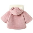 thumbnail image 5 of LLYwey Kids Coat Winter Winter Toddler Girls Solid Color Plush Cute Flowers Rabbit Ears Winter Hoodie Thick Coat Cloak New Long Sleeve Hoodies Casual Jackets Outwear Purples 6-9 Months, 5 of 6