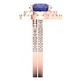 thumbnail image 3 of 2.68 ct Brilliant Round Cut Tanzanite 14K Rose Gold Halo Solitaire with Accents Engagement Bridal Wedding Ring Band Set size 3.75, 3 of 7