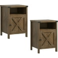 thumbnail image 6 of DreamCurship Farmhouse Storage Oak Rectangle End Table, Brown (Set of 2), 6 of 6