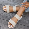thumbnail image 4 of Viluyesy Womens Platform Sandals, Open Toe Comfort Casual Wide Width Summer Casual Shoes Beige, 4 of 7