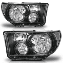 M-AUTO Headlight Assembly for 08-17 Toyota Sequoia / 07-13 Toyota Tundra Pickup, Black Housing Clear Lens Clear Corner