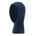 thumbnail image 1 of Gorro de invierno unisex de hilo y terciopelo con cuello resistente al viento, de punto, de color liso, para mujer, 1 of 1