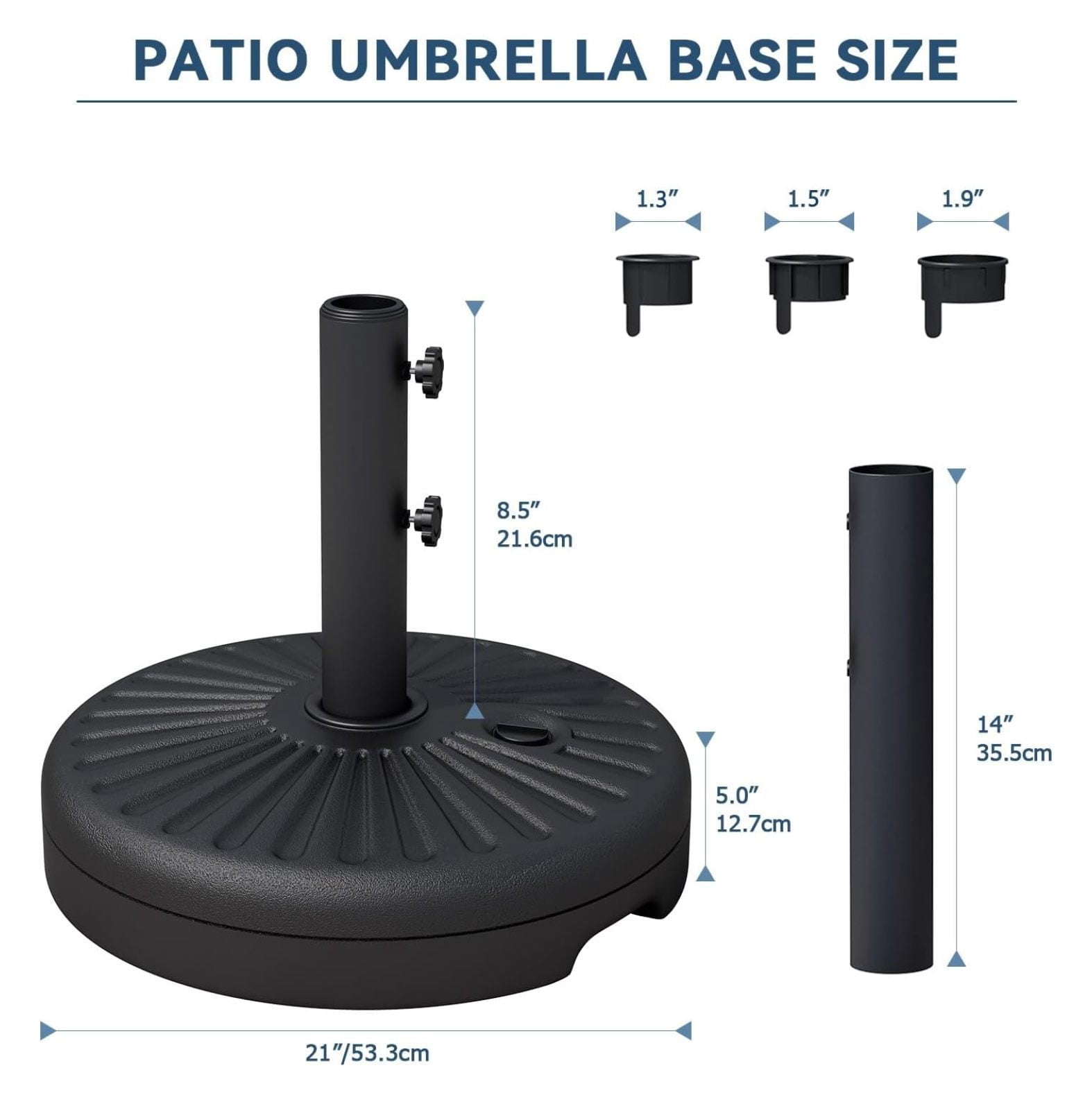 82lb Capacity Outdoor Umbrella Base Water Filled Stand, Patio Umbrella Base Stand, Patio Outdoor Heavy Duty Umbrella Holder Stand (Black)