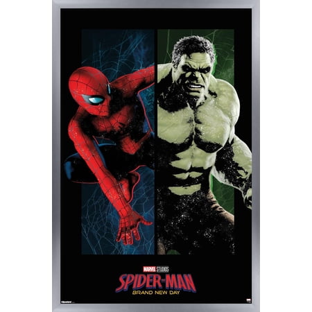 Marvel Spider-Man: Brand New Day (2026) - Spidey and Hulk Wall Poster, 22.375" x 34" Framed