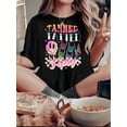 thumbnail image 1 of Women's Trendy joyful Skull Graphic Tee - Casual Crew Neck Short Sleeve, Stretchy Polyester Blend, Machine Washable - Perfect for Summer, 1 of 6