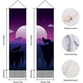 thumbnail image 3 of 1set Pack of 2 Blood Moon Wolf Howl Tapestries Blood Moon Vertical Tapestry Mystical Wolf Tassel Tapestry Wall Hanging for Bedroom Living Room Home 13 x 51 Inch Colorful, 3 of 9