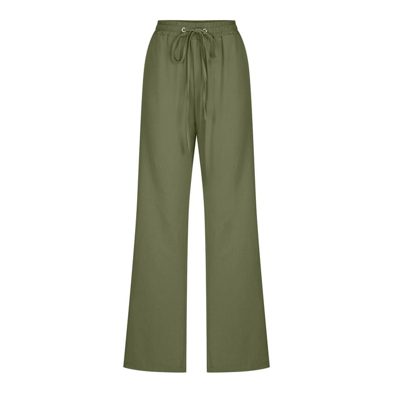 ユーロリネン　HEALTH EASY PANTS #7 Natural yoeyez Linen Pants Women Petite High Waist Pants Drawstring