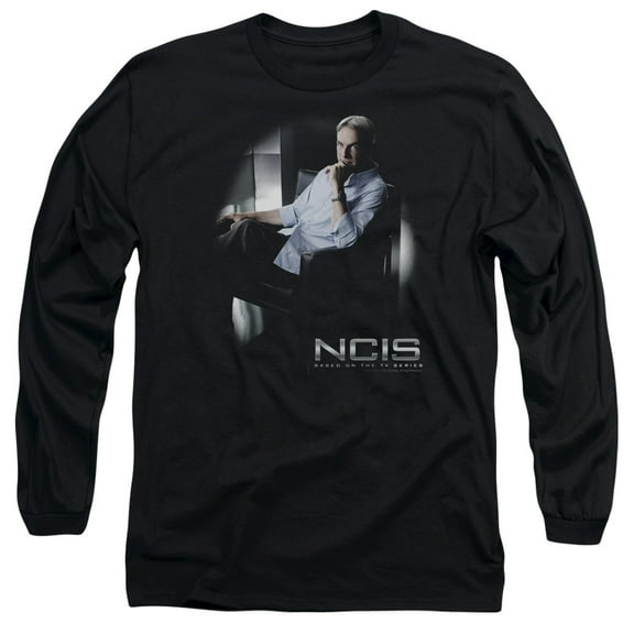 Ncis Gibbs Ponders Long Sleeve Adult 18/1 T-Shirt Black