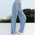 thumbnail image 5 of Maean Loose Pants for Women Casual Elastic Waist Drawstring Stretch Quick Dry Sports Split Trousers with Pockets, 5 of 5