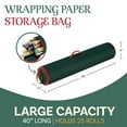 thumbnail image 2 of 40-Inch Wrapping Paper Storage Bag for Up to 25 Rolls, Green, 2 of 6