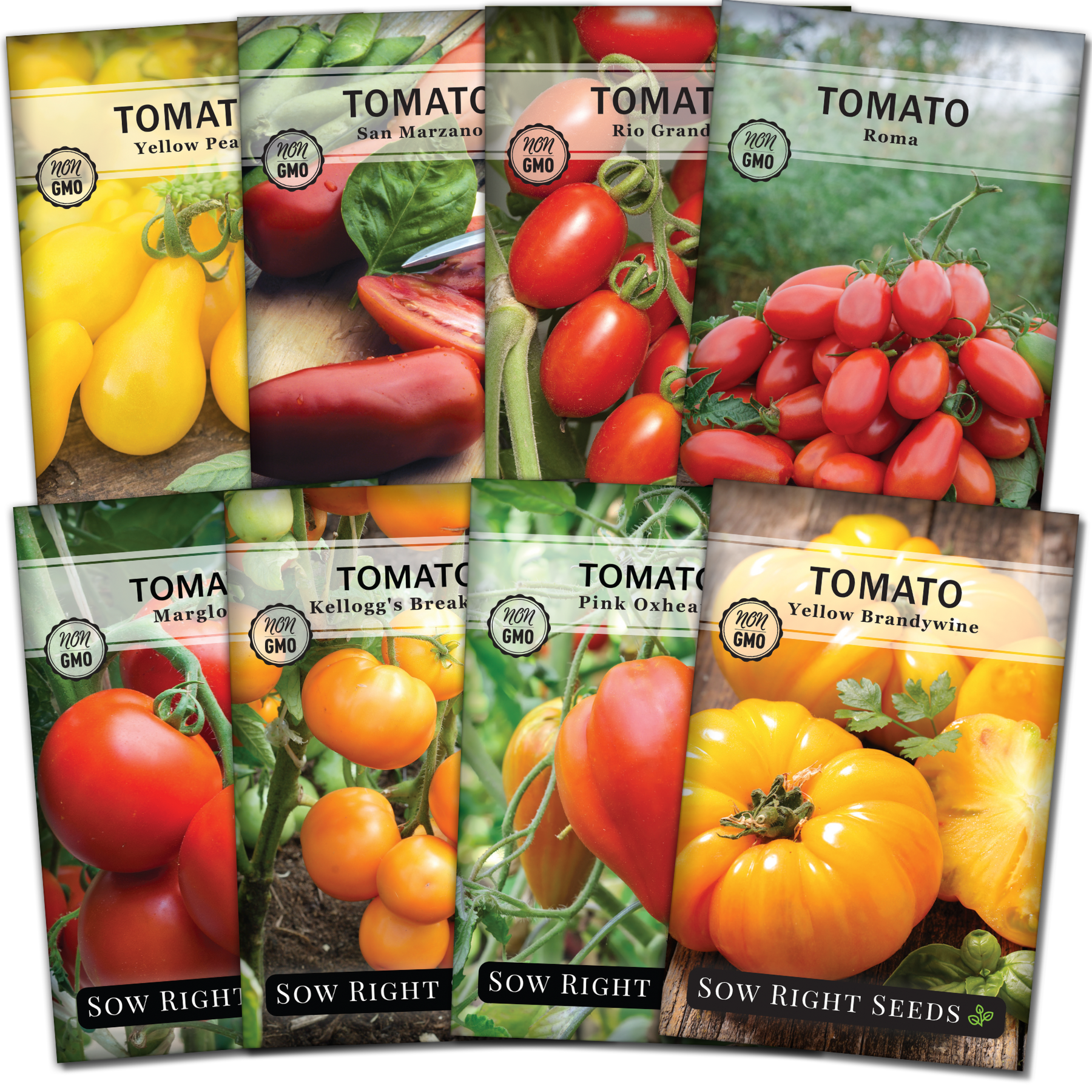 Tomato Seed Collection - Non GMO Varieties - 8 Count