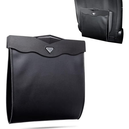 JOYWEI car Trash Bag, Portable Waterproof Pu Car Trash Bag Trash Bag Auto  Seat Car Storage Bag, Hanging Garbage Bag Car Storage Bagblack