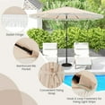 thumbnail image 3 of REKHH 9 FT Patio Umbrella with Fringe, Vented Top, Outdoor Tassel Table Umbrella with Push Button Tilt, Crank, Heavy-Duty Market Sunshade for Yard Garden Pool,Beige, 3 of 6
