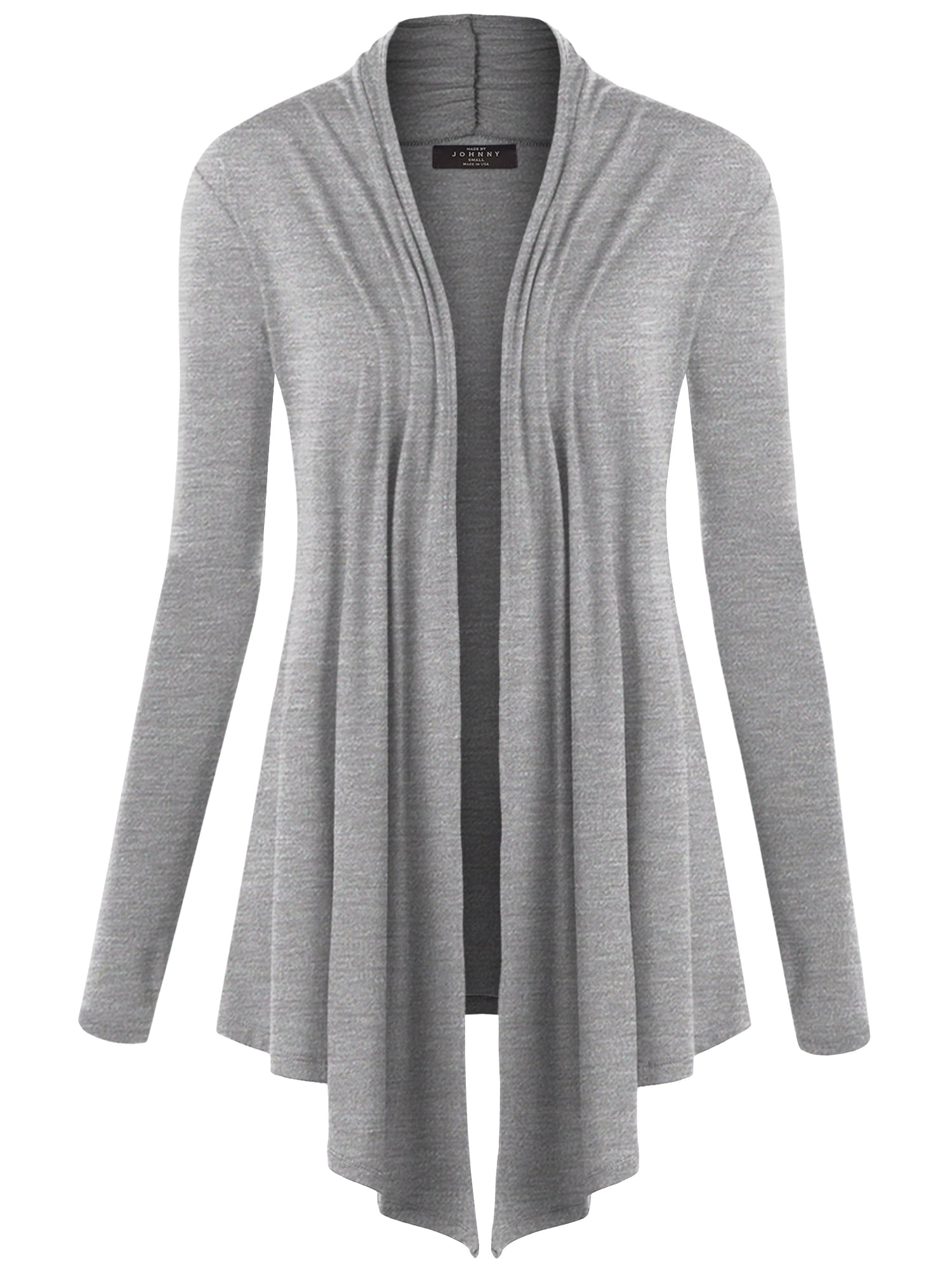Made by Johnny Women's Draped Open Front Cardigan L HEATHER_GREY ...