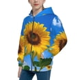thumbnail image 2 of Pofeuu Blue Sky Sunflower Print Teenage Zipper Hoodie Sweatshirts Hooded Casual Jackets With Pocket For Boys Girls-Medium, 2 of 6