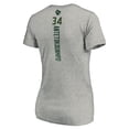 thumbnail image 3 of Women's Giannis Antetokounmpo Heathered Gray Milwaukee Bucks Playmaker Name & Number V-Neck T-Shirt, 3 of 3