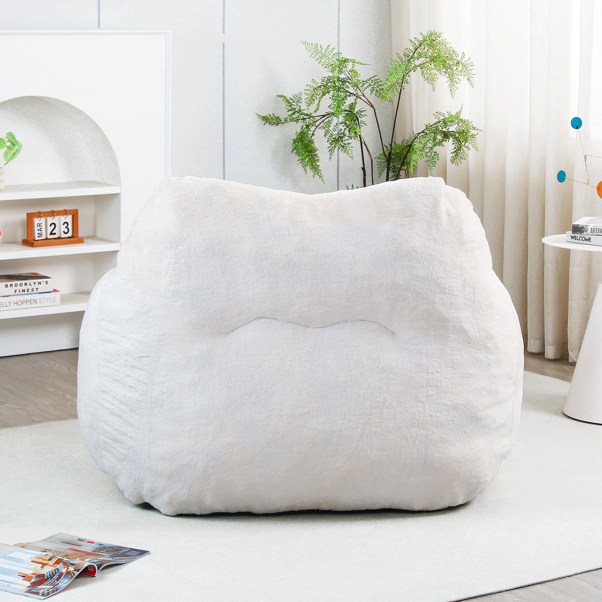 MAYEERTY Bean Bag Sofa Chair with Armrests - High-Density Foam, Lazy Comfy for Adults, Living Room/Bedroom Reading.