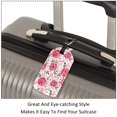 thumbnail image 3 of Square 2Pack PU Leather Watercolor Pink Floral Cruise Luggage Tag with Privacy Cover and Name ID Tag for Travel Handbags Backpacks Luggage Tags, 3 of 6