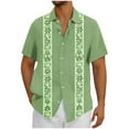 thumbnail image 2 of Yaoyar Mens Botanical Print Short Sleeve Shirt Tropical Leaf Floral Design Button Down Collar Lightweight Rayon Beach Summer Shirts, 2 of 4