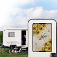 thumbnail image 2 of FUIALDOLG Rv Door Window Shade, Half-Fold Design Camper Sun Shade Windshield Blackout Cover, Yellow Sunflower Dragonfly RV Accessories Fits for Interior Door Window 17.3 x 26 inch, 2 of 7