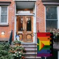 thumbnail image 2 of Pride Flags EVERYONE IS WELCOME HERE Progress Pride Garden Flag 12"x18" Double Sided Burlap LGBTQ Rainbow Flag Small, Inclusive Gay Flag Lawn Flag for Outdoor Outside Decor, 2 of 6