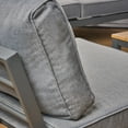 thumbnail image 3 of Kenzie Outdoor 4 Piece Aluminum and Wood V-Shaped Sofa Set with Cushions, Gray, Light Gray, 3 of 8