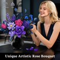 thumbnail image 5 of 887PCS Purple Roses Botanical Collection Building Block, Gothic Home Decor Easter Birthday Gifts for Adults Women, 5 of 8