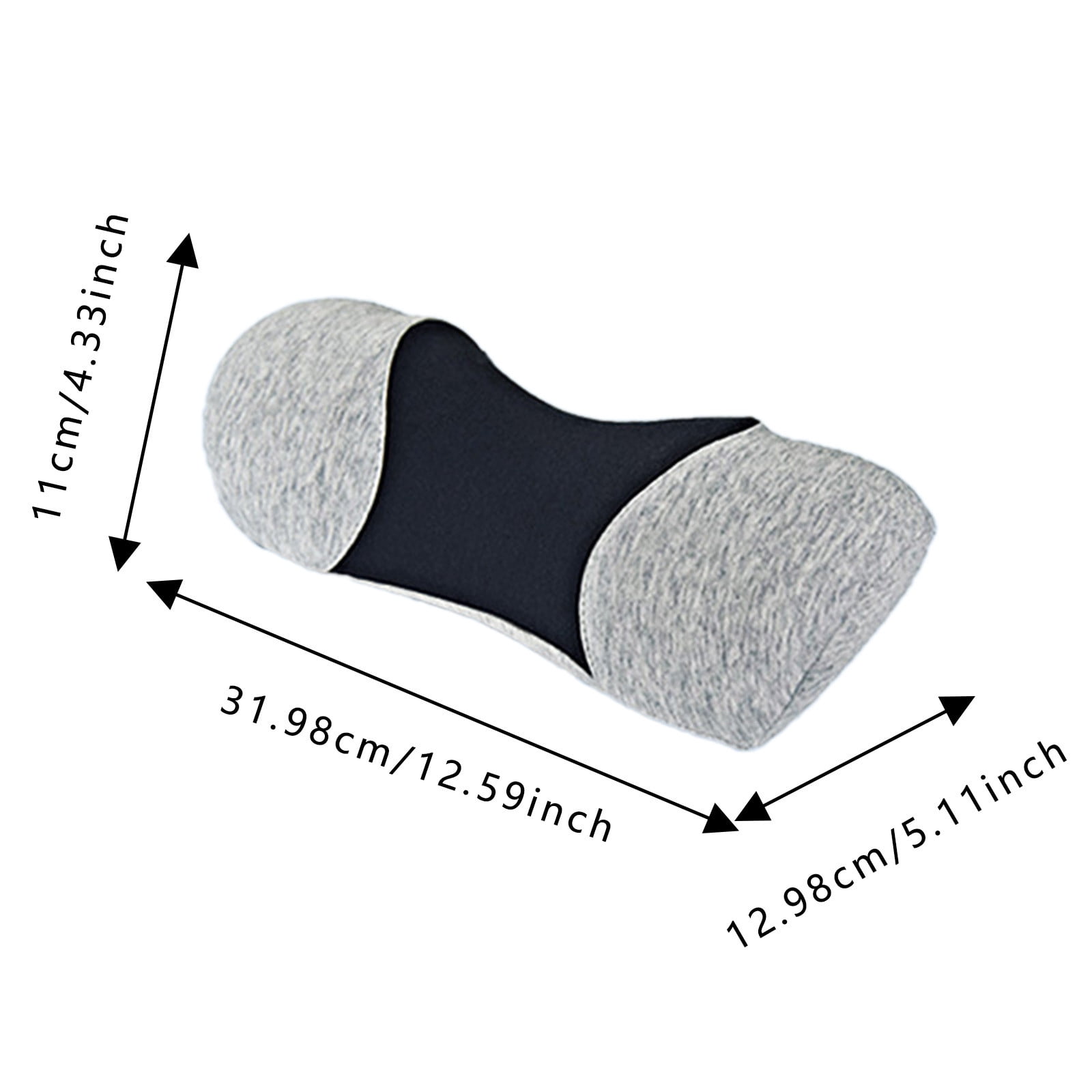 Liangweiii Memory Foam Neck Support Ergonomic Roll Satin Pregnancy Pillow for Neck and Muscle Relaxation, Gray
