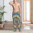 thumbnail image 5 of Uemuo Round Mandala1 Pattern Men's Wide Leg Palazzo Lounge Pants with Pockets Light Weight Loose Comfy Casual Pajama Pants-Medium, 5 of 9
