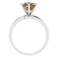 thumbnail image 4 of 2 ct Round Cut Simulated Champagne Diamond Solitaire 18K White Gold Womens Engagement Ring, 4 of 5