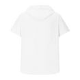 thumbnail image 5 of ibuvkizy Men's Cotton Short Sleeve Hoodies Solid Color Button Down T-Shirts Casual Short Sleeve Shirts Summer Vacation Outdoor Shirts with Drawstring White XL, 5 of 6