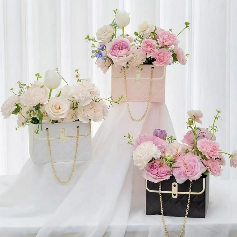 5PCS Paper Flower Gift Bags Bouquet Bags Box with Handle Florist