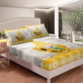 thumbnail image 3 of Erosebridal Sunflower King Size Bed Sheets Set,Yellow Floral Gnome Sheet Set,Spring Farmhouse Bed Set,Rustic Farm Daisy Flower Flat Fitted Sheet 4Pcs with 2 Pillow Cases, 3 of 5